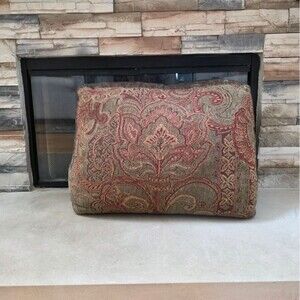 Paisley Tapestry Design Accent Chair Couch Pillow Cover Brown Rust Red Paisley